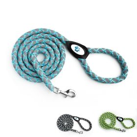 Reflective Dog Leash Heavy Duty Durable for Large Medium Breeds 6 Ft Long Rope Tangle Free Braided Leash with Comfortable Handle Teal
