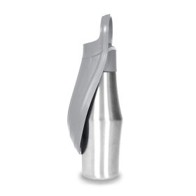 Portable Folding Pet Water Bottle for Outdoor Trip (Color: Grey, Type: Pet Supplies)
